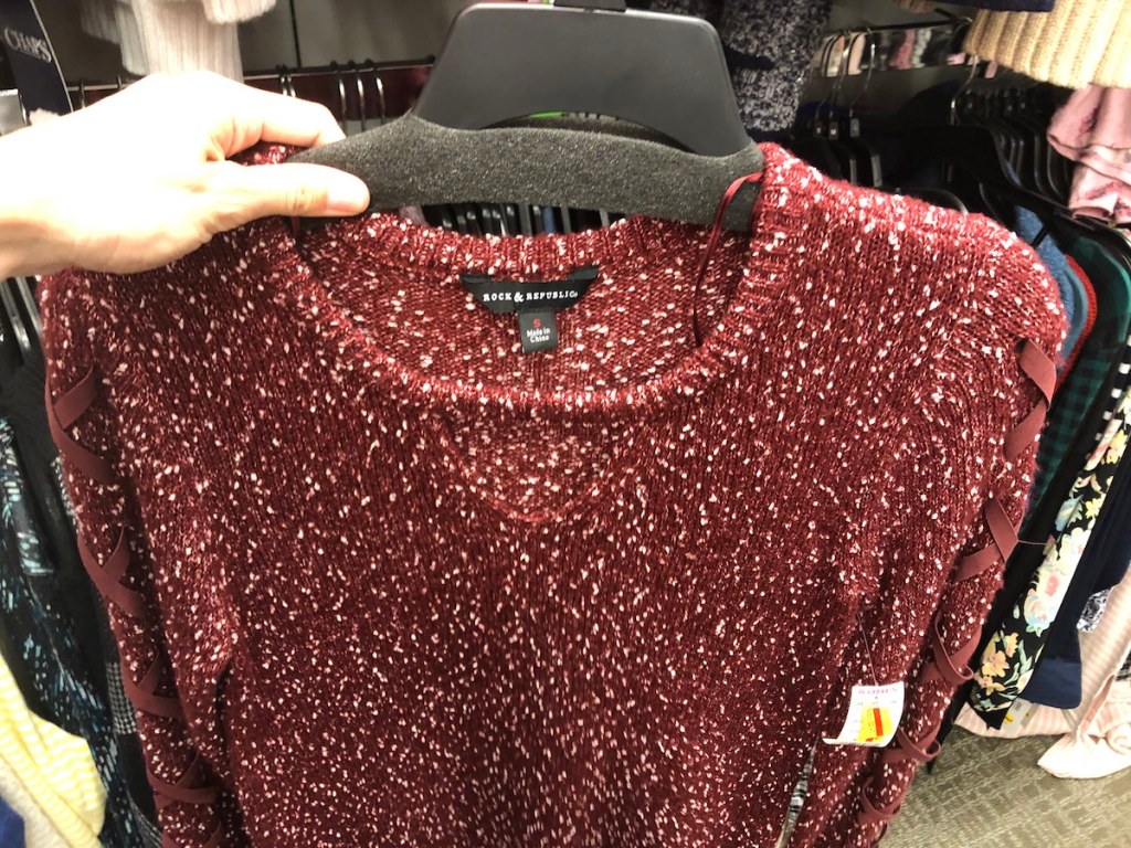 Rock & Republic Women' Sweater on hanger in Kohl's store