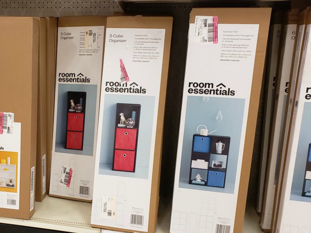 room essentials cube organizer on store shelf