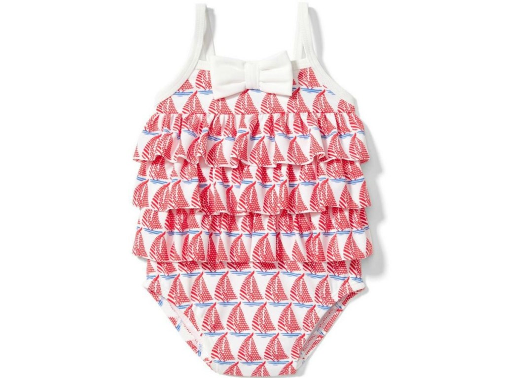sailboat ruffle swimsuit