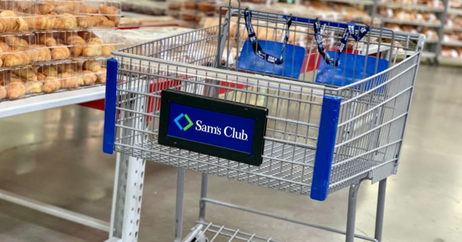 sams club cart in bakery in store