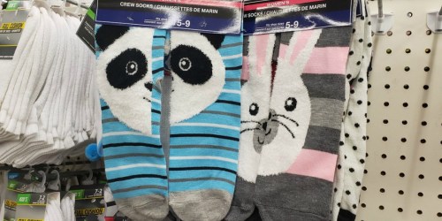 Women’s Furry Animal Face Socks Only $1 at Dollar Tree