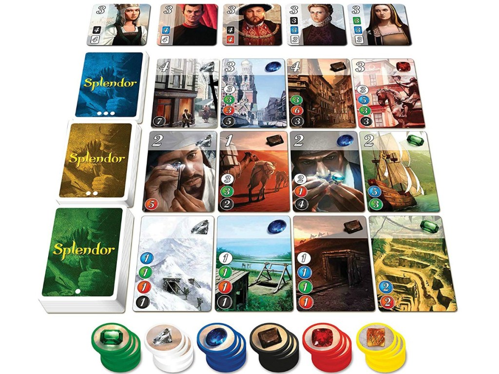 splendor card game and chips