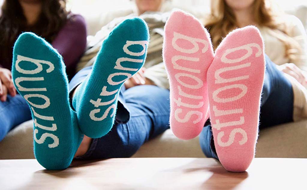 women wearing 'strong' socks 