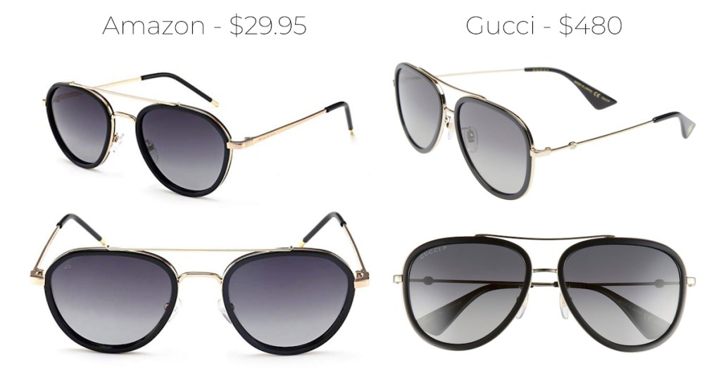 sunglasses knockoff comparison