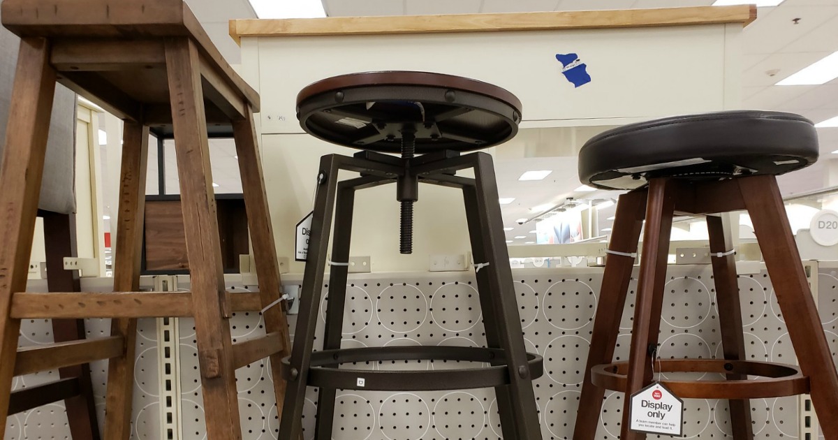 brown stools on display in store