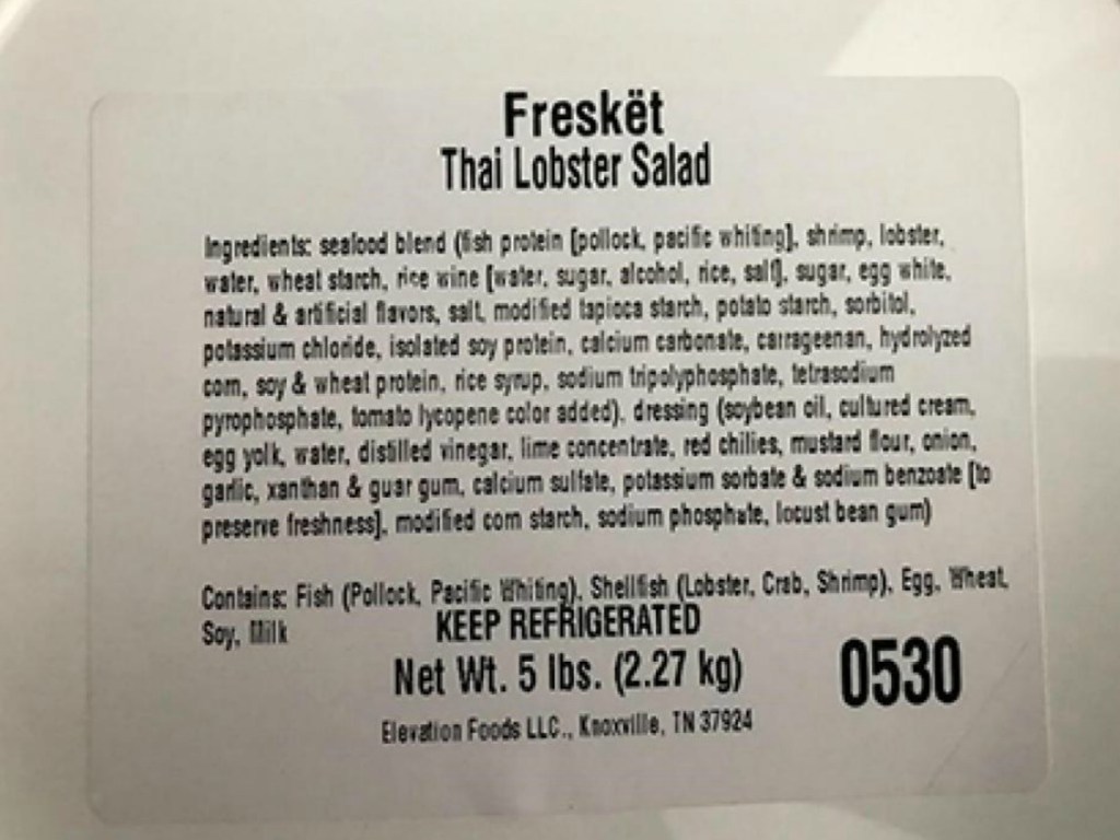 lobster salad package ingredients