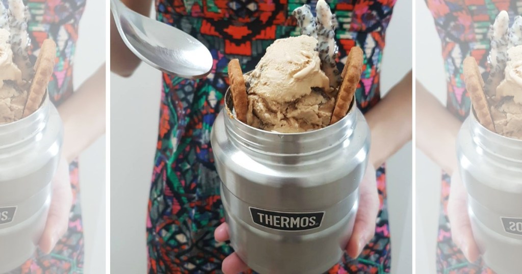 thermos jar with ice cream inside