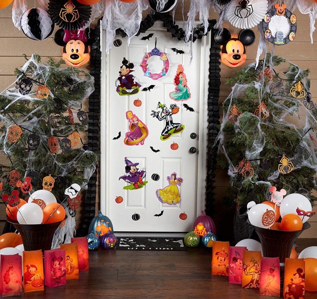 door with Disney Halloween decorations