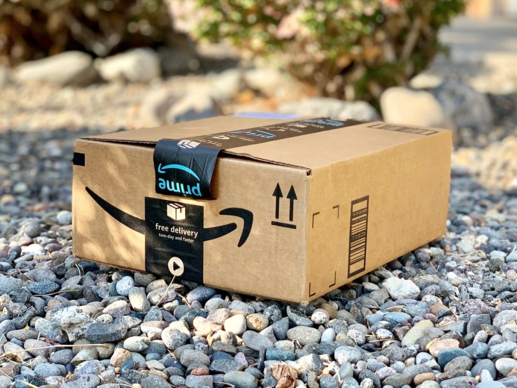 Amazon Prime Box Sitting on the ground