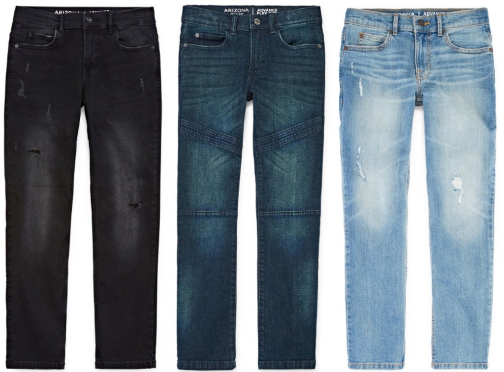 Three pairs of boys Arizona jeans