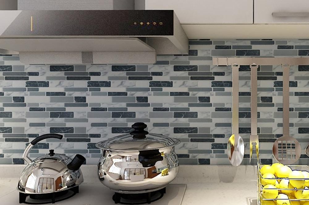 kitchen with tiled backsplash