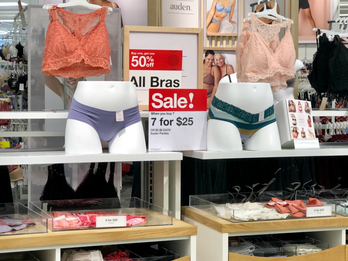 Auden Panties on Target display shelf