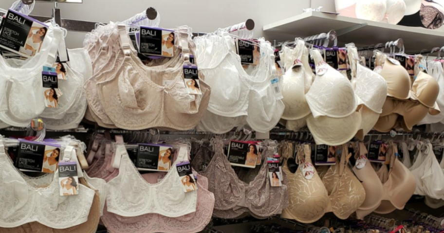 Bali Bras on display hanging on wall in store
