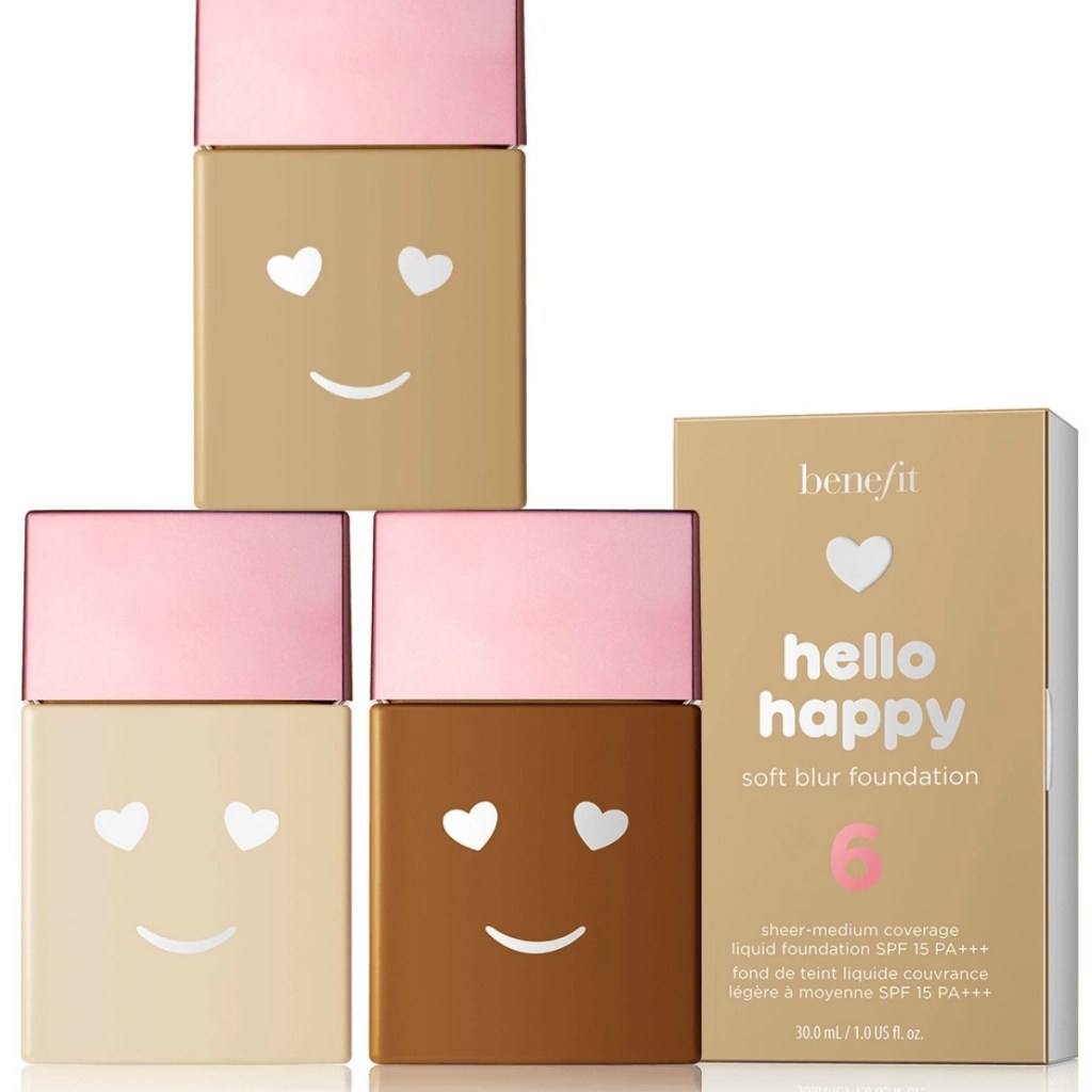 Benefit brand foundation in three shades with a box