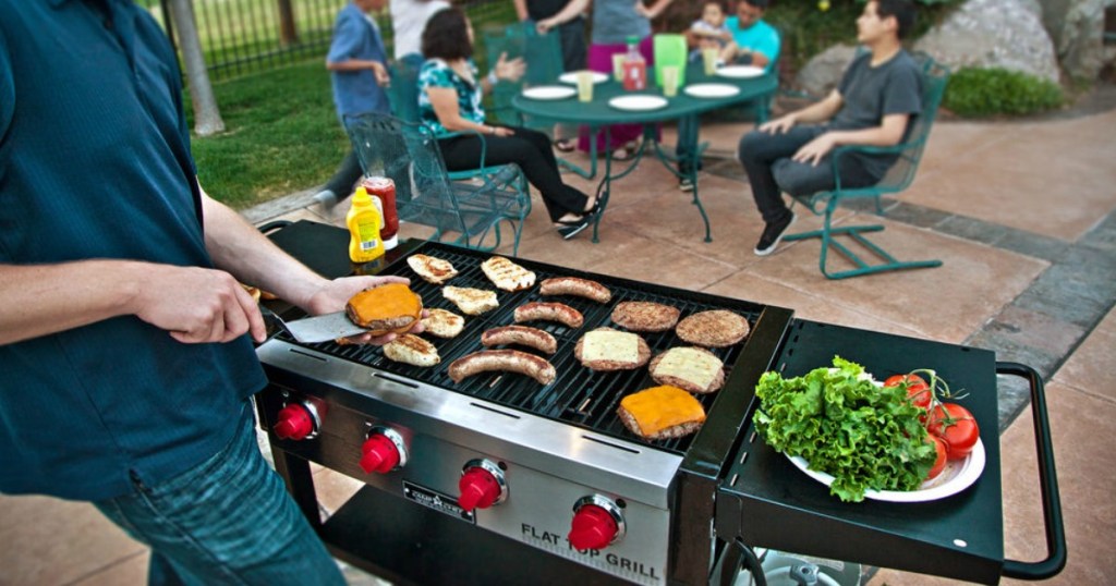 person grilling