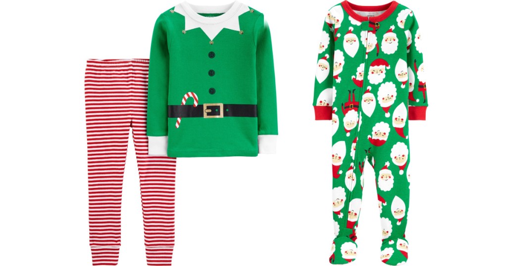 2 pairs of carters matching christmas pajamas