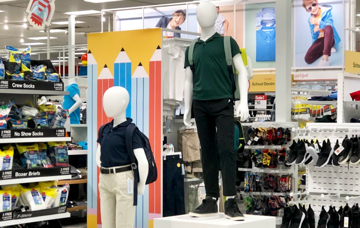 mannequin wearing cat and jack polos in store