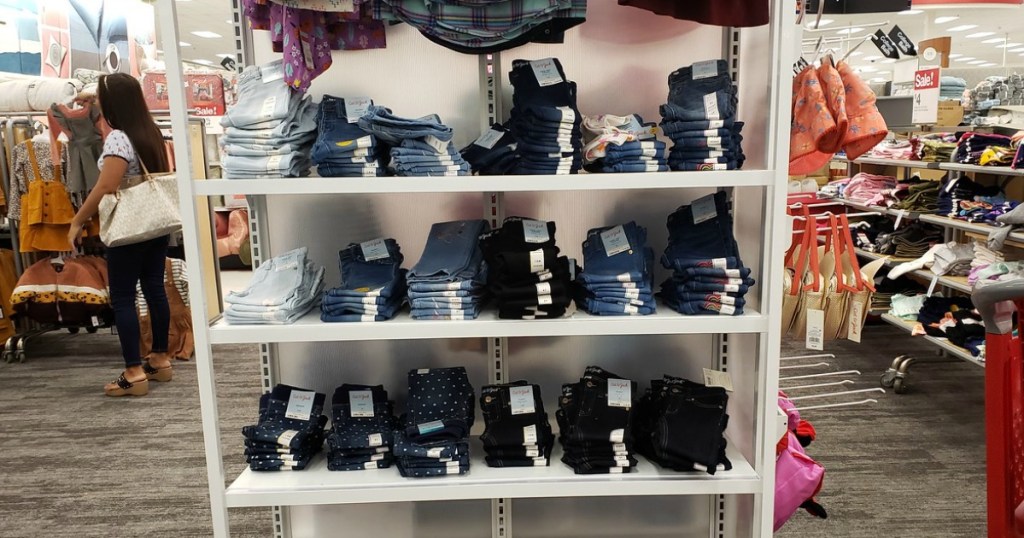 Cat & Jack girls jeans on shelves