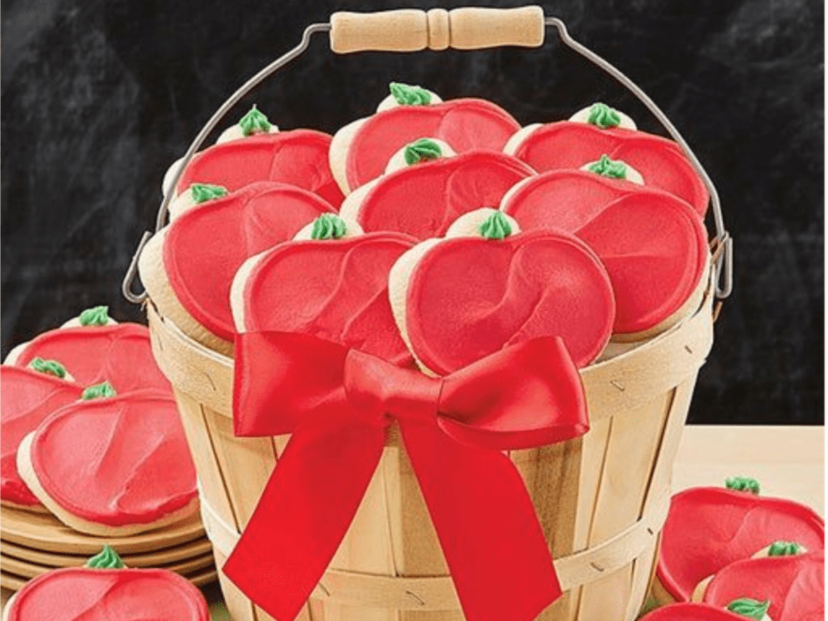 Cheryl's Apple Cut-Out Cookies in bucket