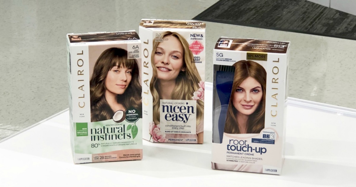 Clairol Hair Colors on table at store