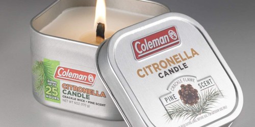 Coleman Scented Citronella Candles w/ Wood Crackle Wick Just $2.94 at Amazon