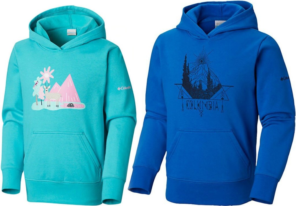 Columbia Kids Hoodies for Boys and Girls in Teal and Blue