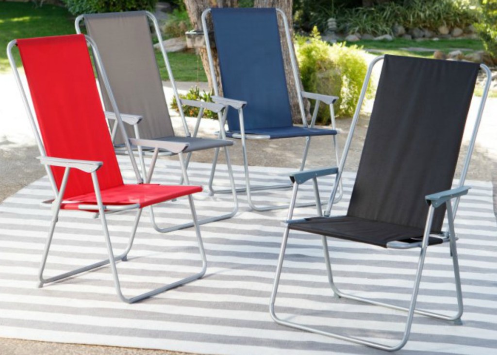 folding chairs in lawn