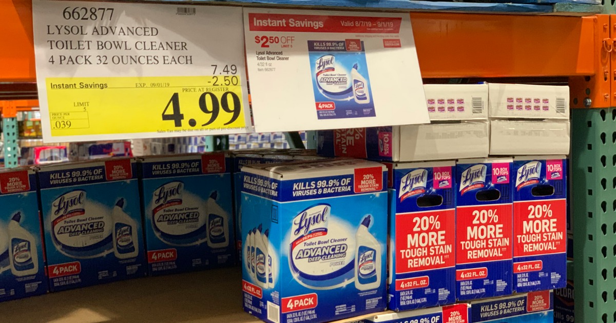 Lysol Advanced Toilet Bowl Cleaner 4 pack at Costco