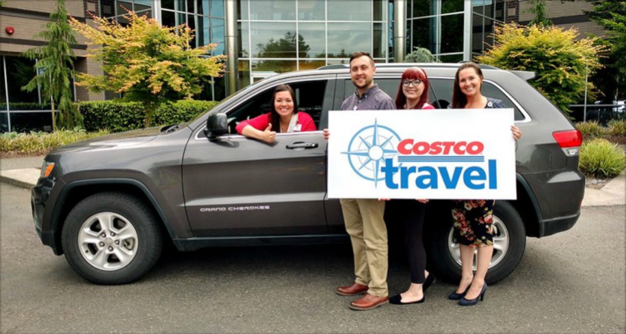 A Costco Travel car rental and the family renting it