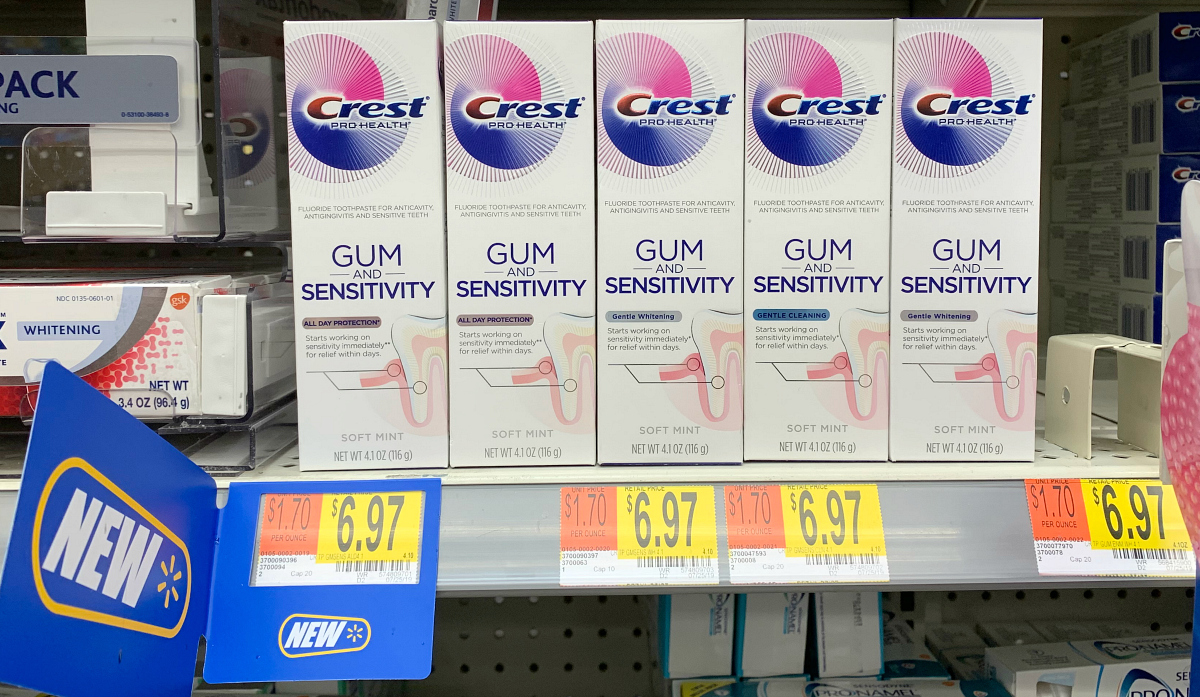 Crest Gum and Sensitivity on shelf at Walmart