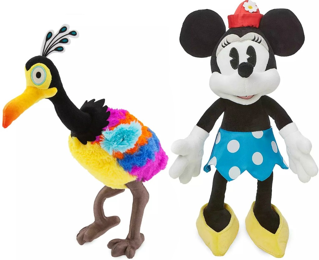 Two Disney plush medium sized - Kevin from Up! and Minnie Mouse classic style