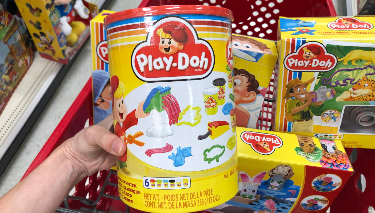 Play-Doh Classic Canister Retro Set with 6 Non-Toxic Colors. No Lid.  Complete