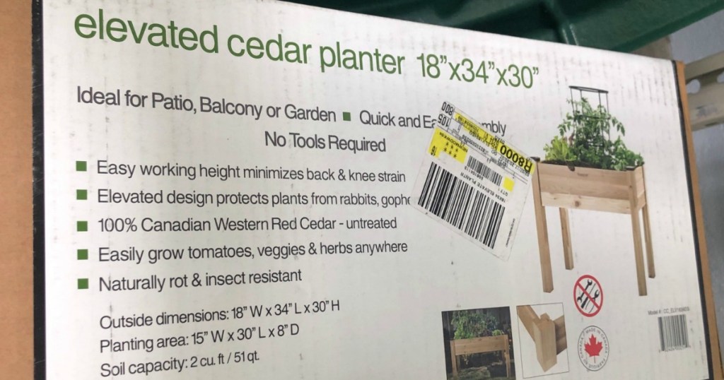 Elevated Cedar Planter on clearance at Walmart 