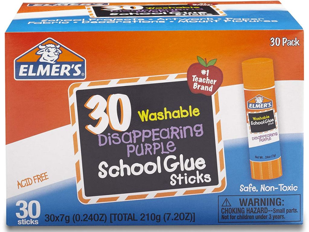 Elmer's Disappearing Purple School Glue Sticks 30 Count