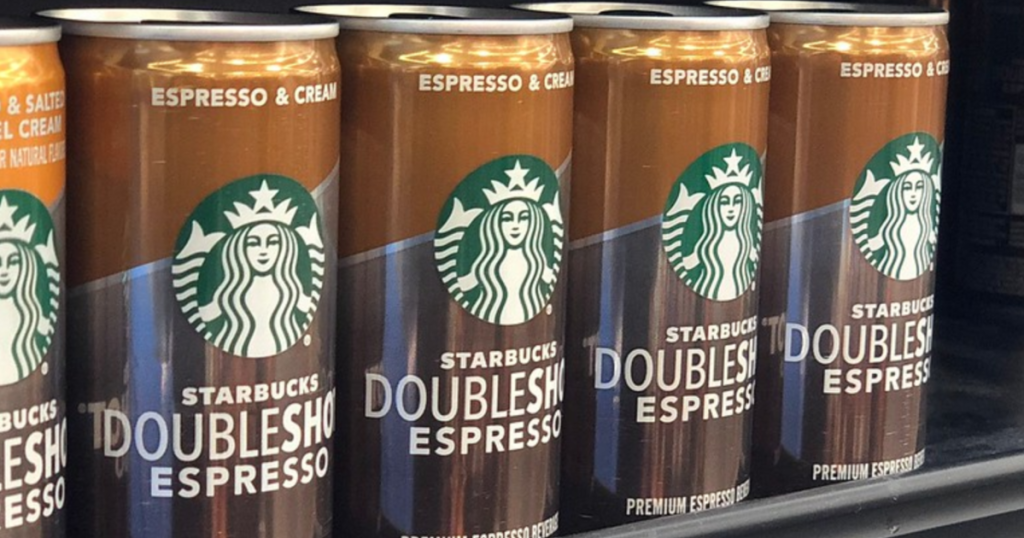 Espresso & Cream Starbucks DoubleShot Espresso cans on shelf