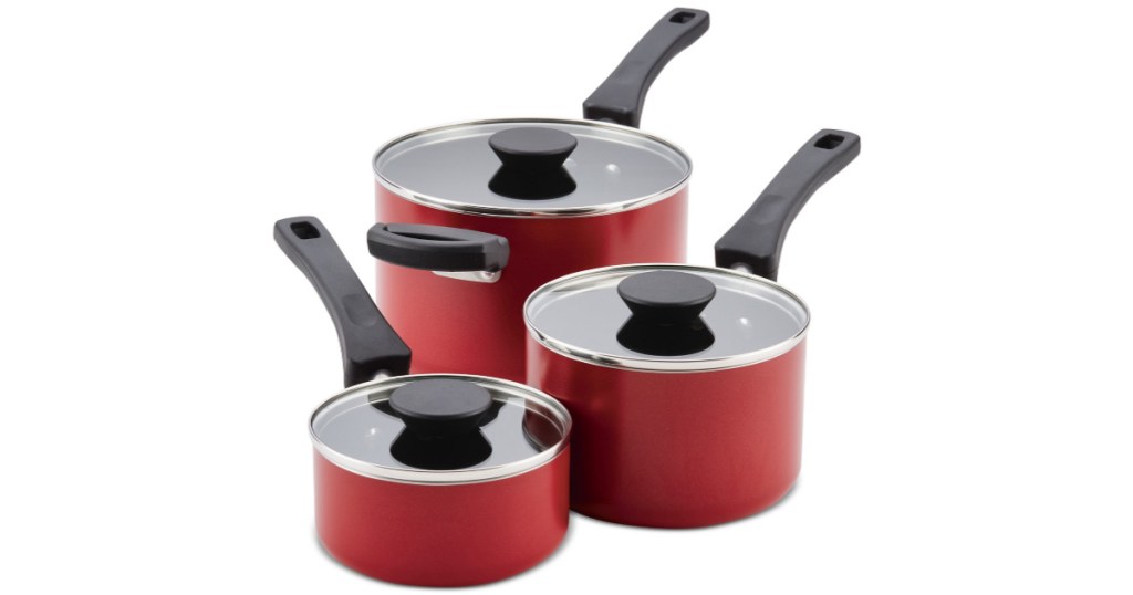 red farberware kitchenware set