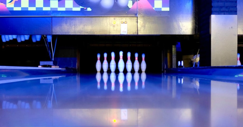 bowling alley in the dark