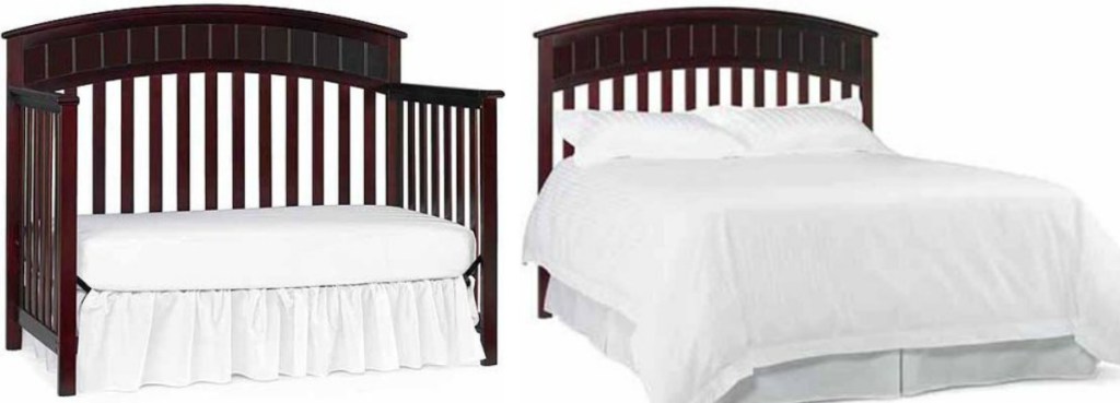 Graco Charleston Convertible Crib turned into toddler bed and full bed