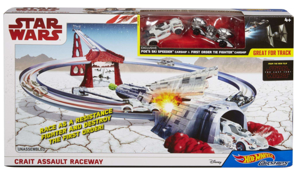 Hot Wheels Star Wars Crait Assault Raceway Track Set in box