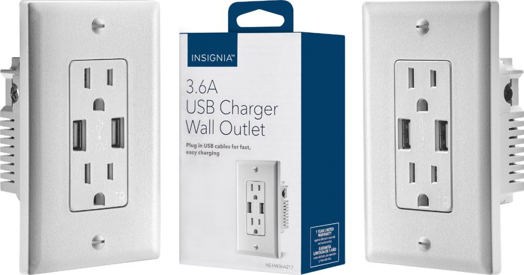 Insignia 3.6A USB Charger Wall Outlet