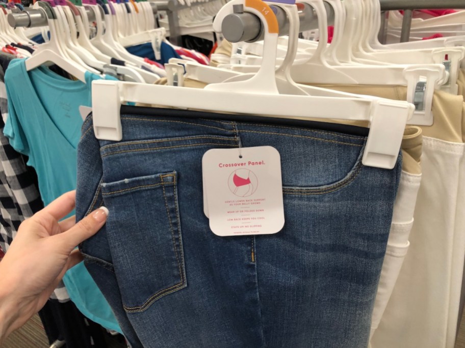 Isabel Maternity Medium Wash Skinny Crop Jeans with Crossover Panel in target