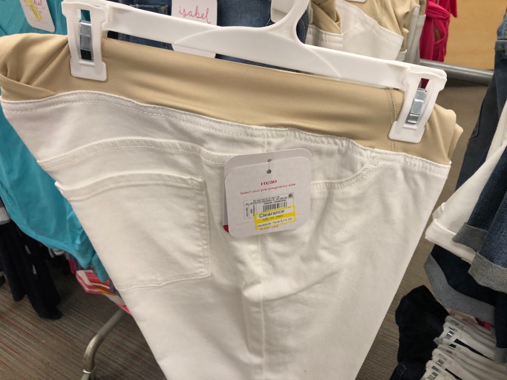 Isabel Maternity White Wash Skinny Jeans with Crossover Panel in target