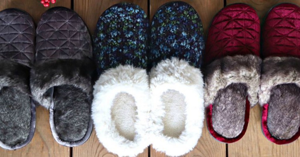 Three styles of clog slippers from isotoner