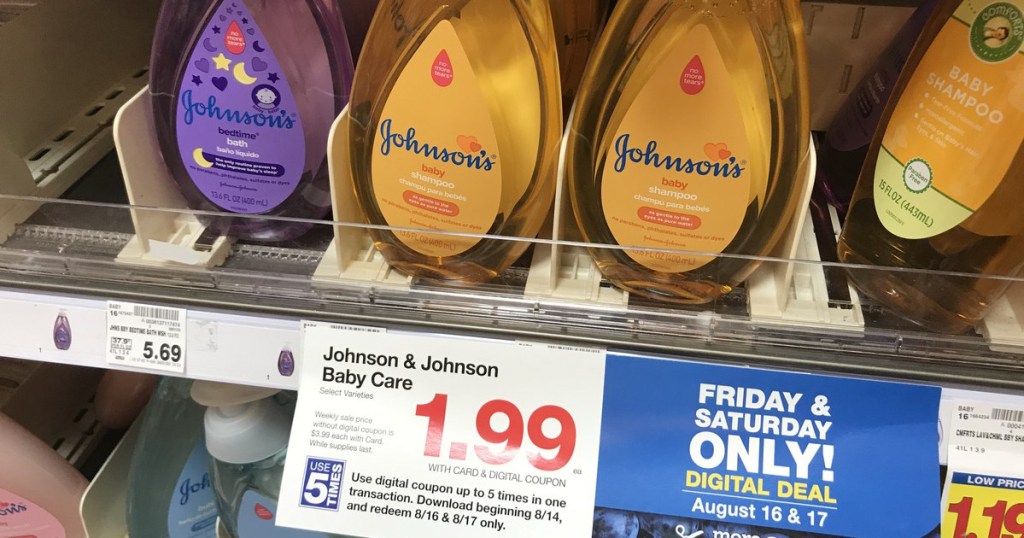 johnsons baby products on shelf at kroger