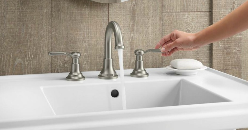 KOHLER brand sink faucet in bathroom