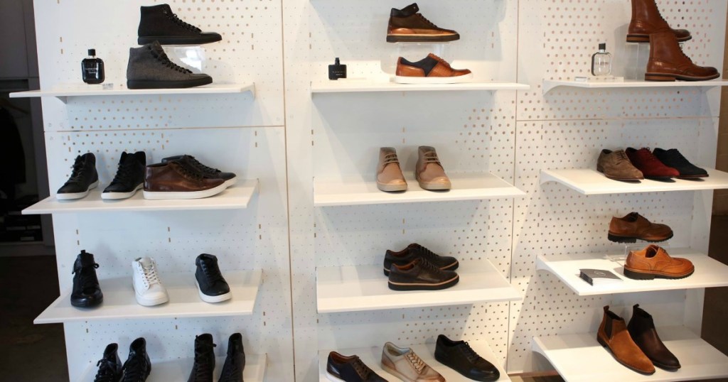 Kenneth Cole Shoes on wall display in store
