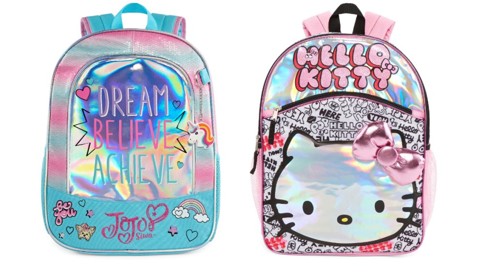 kids jojo siwa and hello kitty backpacks