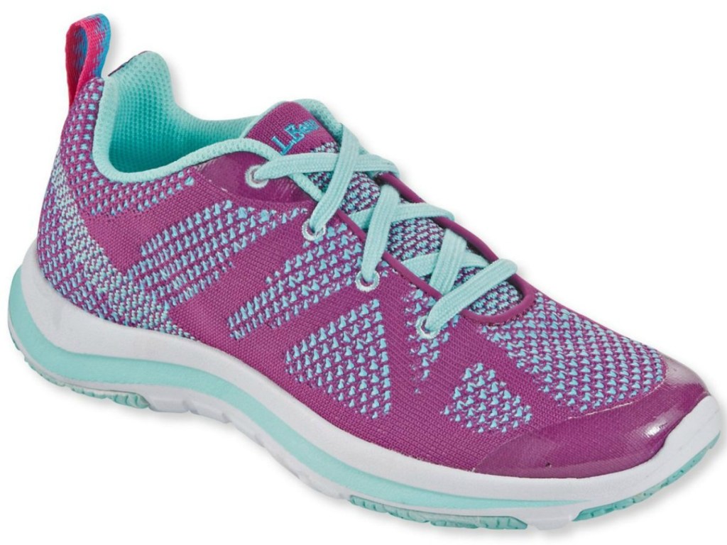 pink and blue lace up shoes