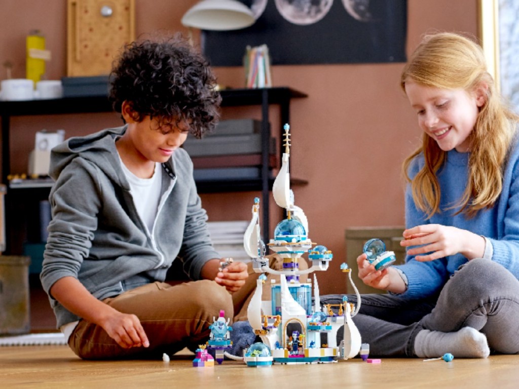 kids playing with LEGO Movie Palace