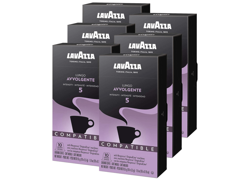 Lavazza Nespresso Capsules 60-Count Avvolgente Lungo Dark Roast Coffee